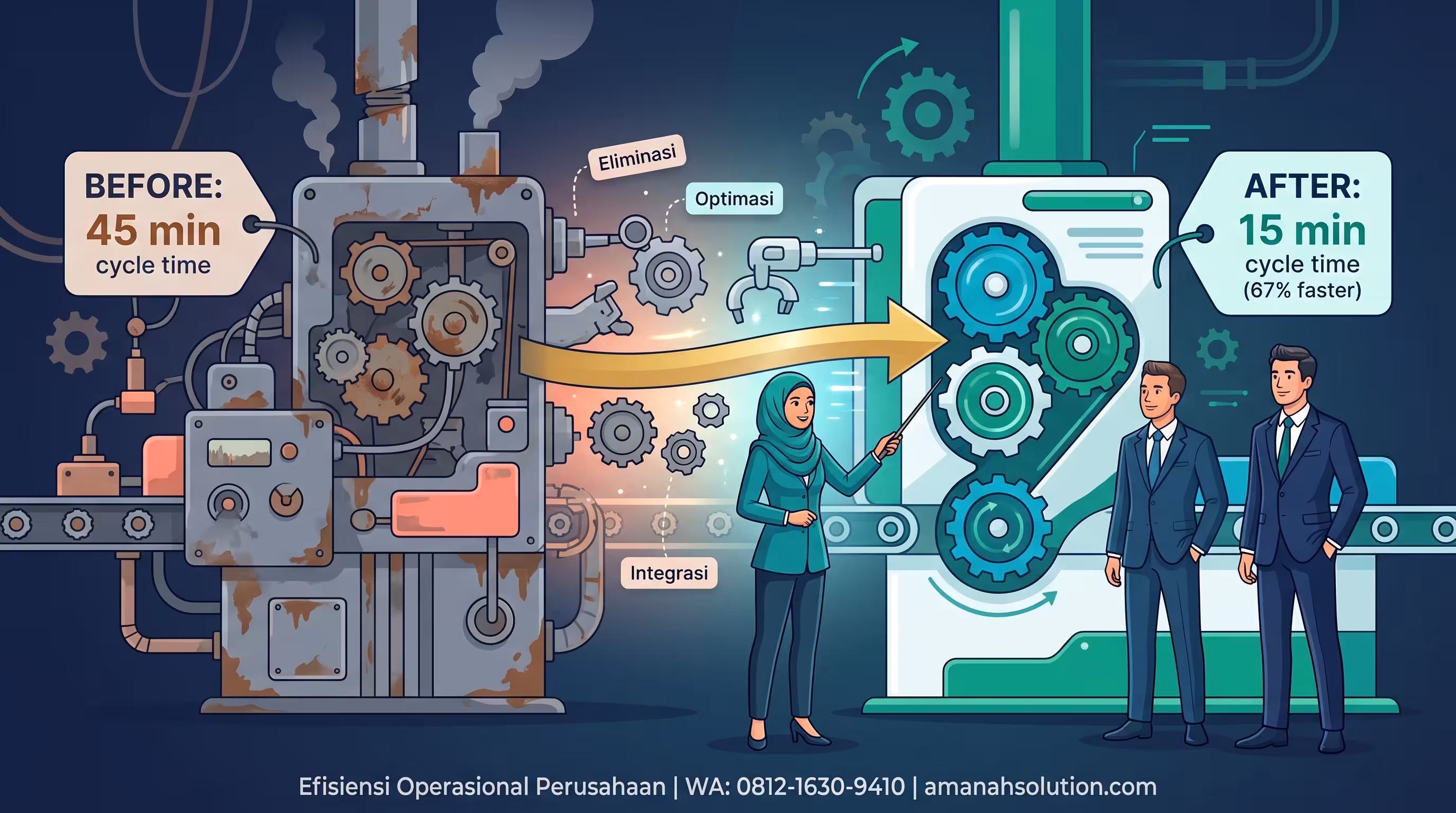 Efisiensi operasional perusahaan melalui perbaikan kepemimpinan menengah