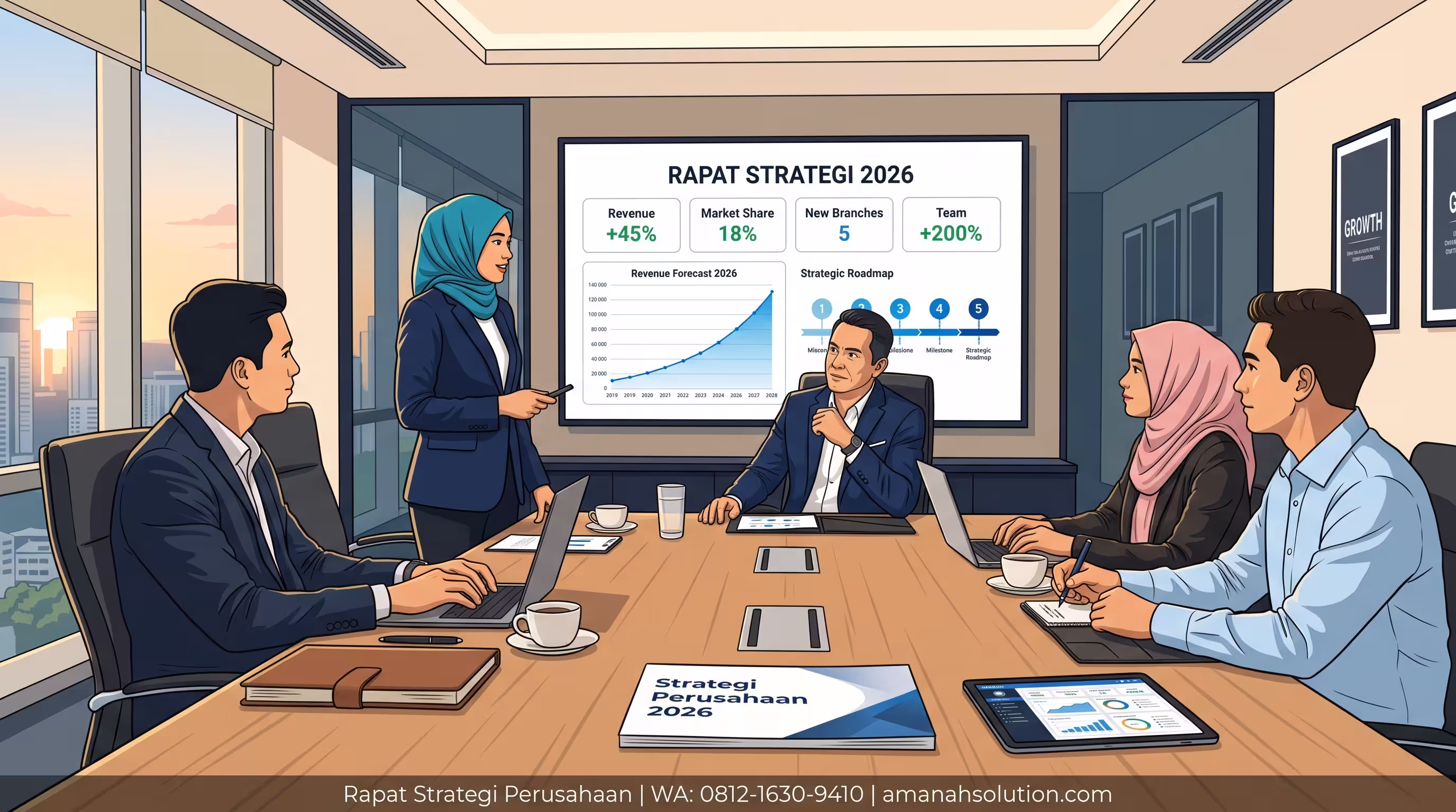 Rapat strategi perusahaan untuk menghilangkan silo mentality antar departemen