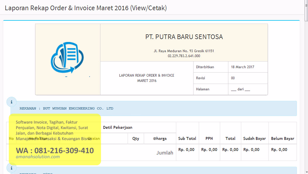 Analisis keuangan software invoice Surabaya Gresik Sidoarjo Mojokerto