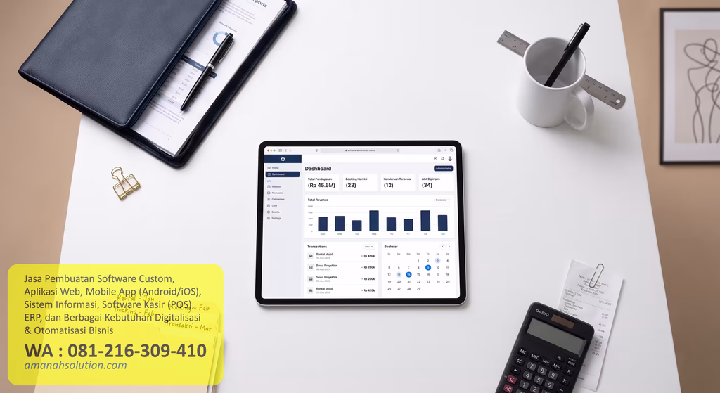 Ilustrasi pengelolaan administrasi dan data secara digital
