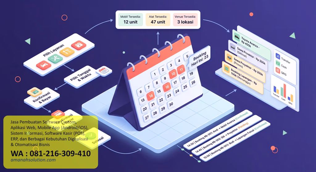 Software booking dan reservasi untuk bisnis hospitality