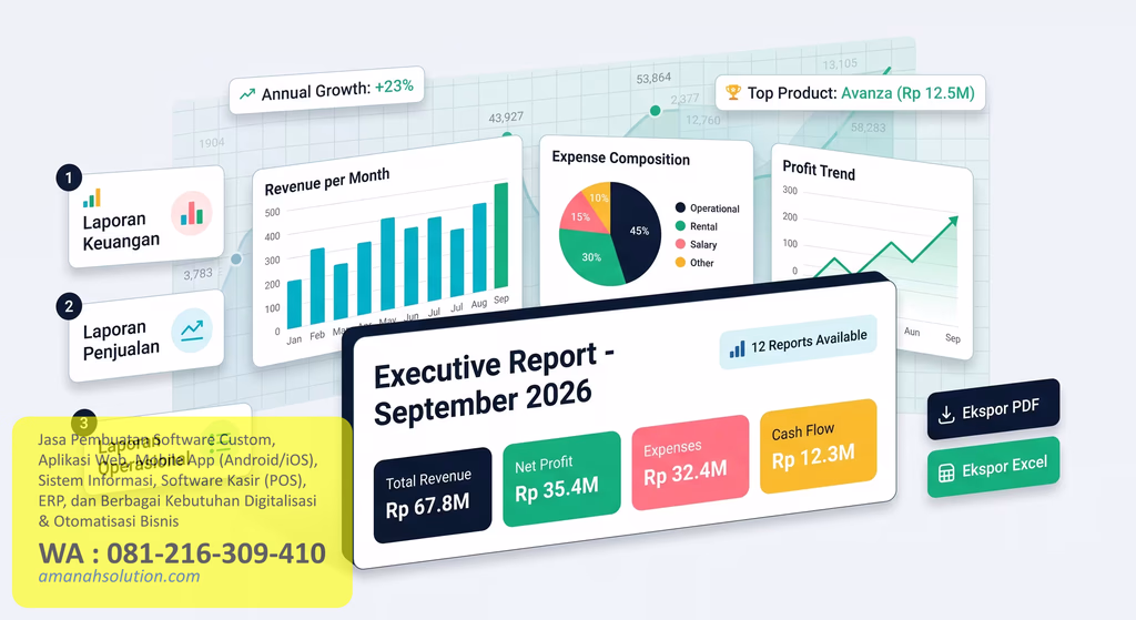 Modul laporan dan analisis data bisnis