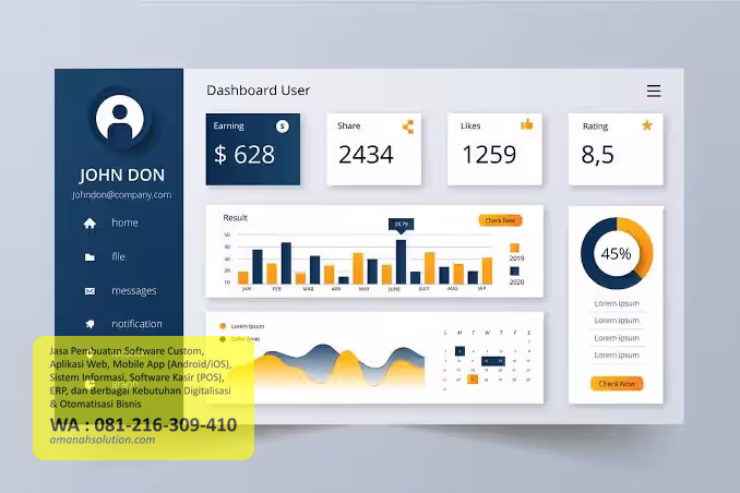 Interface software akuntansi perusahaan tambang profesional