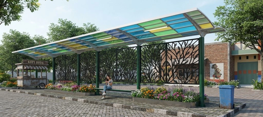 Shelter Halte Modern Berkualitas Tinggi