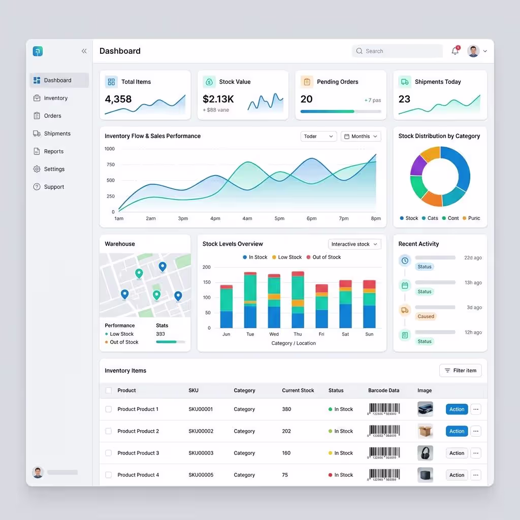 Dashboard ERP perusahaan tambang terintegrasi laporan keuangan