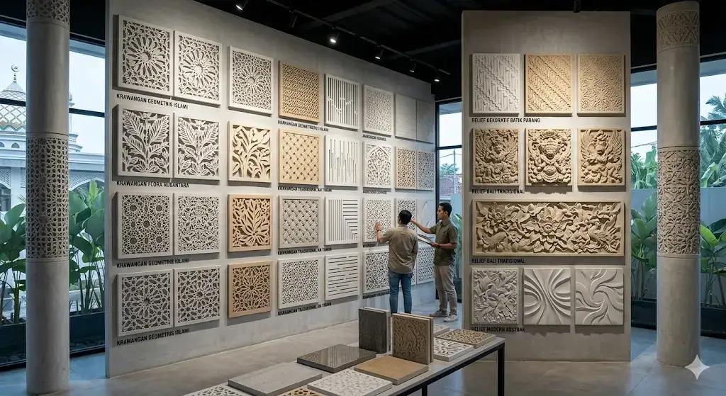 Berbagai Pilihan Motif Ornamen GRC Krawangan dan Relief Dekoratif