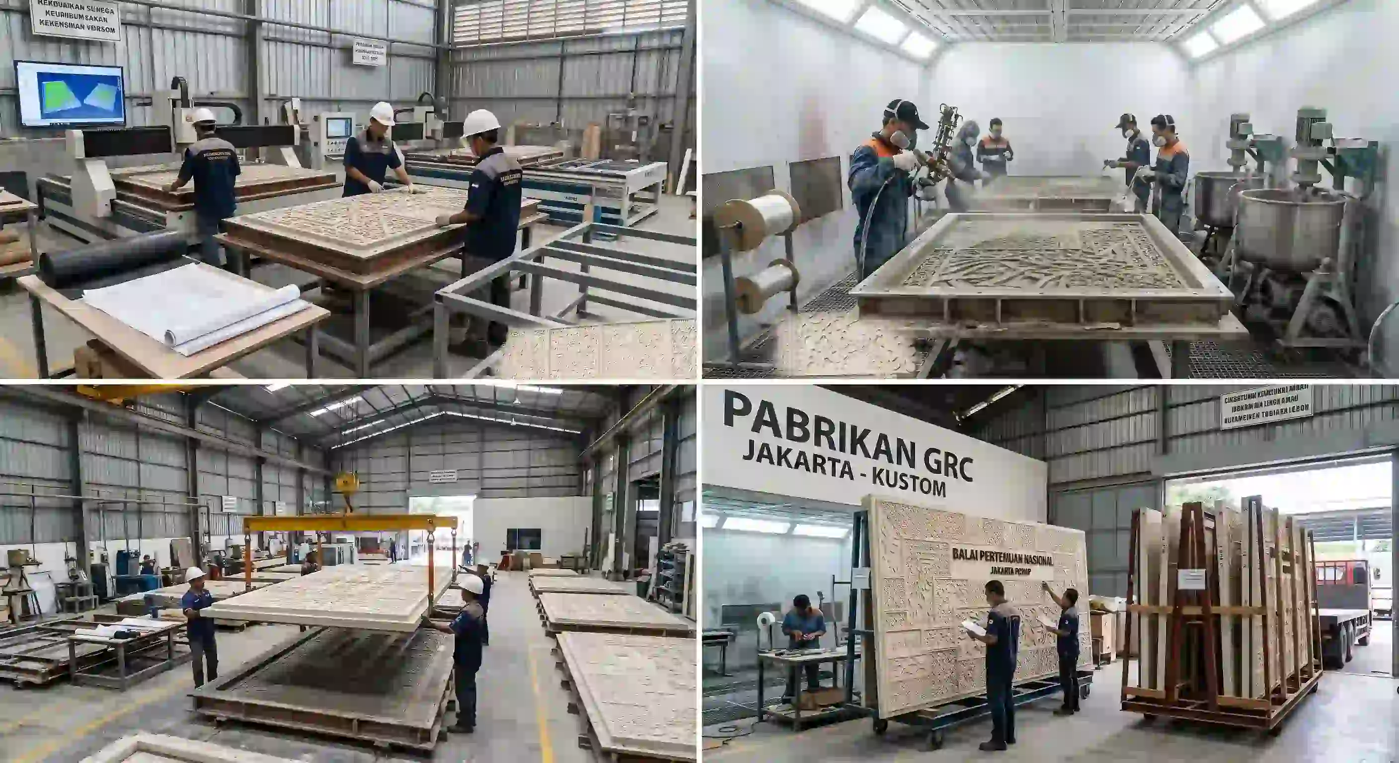 Proses Pembuatan Panel GRC Dekoratif Kustom di Pabrik Jakarta