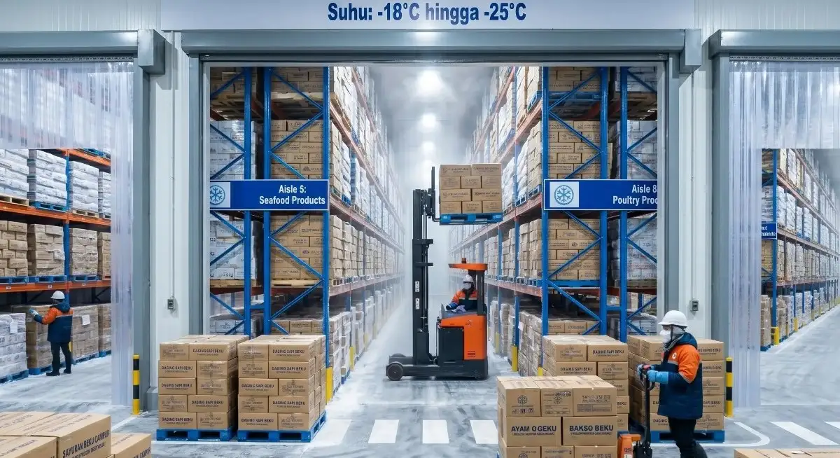 Suasana Cold Storage Besar Milik Distributor Frozen Food