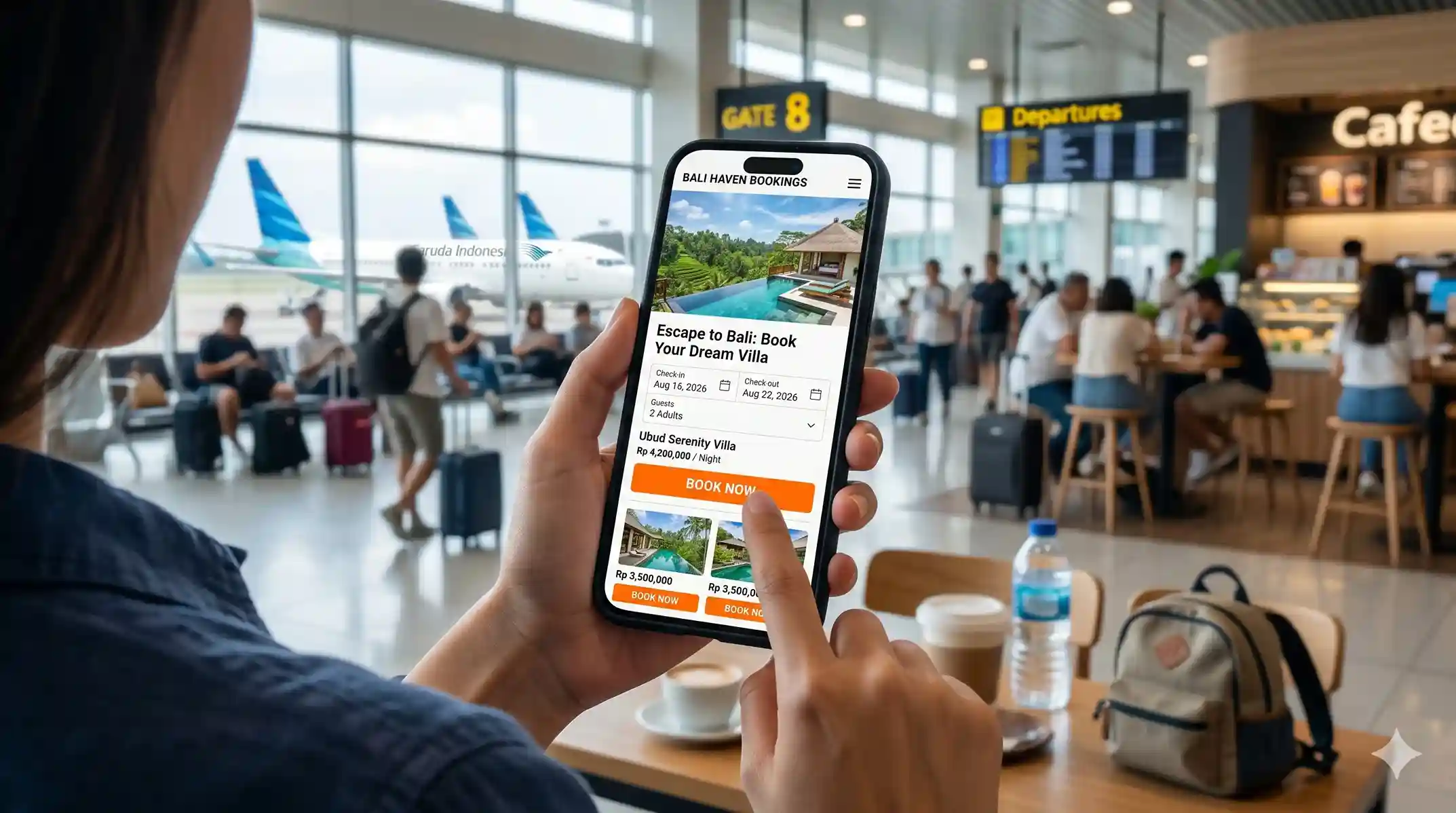 Desain antarmuka website pariwisata yang sangat responsif dan mudah diakses melalui layar perangkat genggam wisatawan.