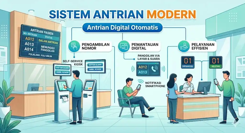 sistem antrian pasien digital software database pasien klinik