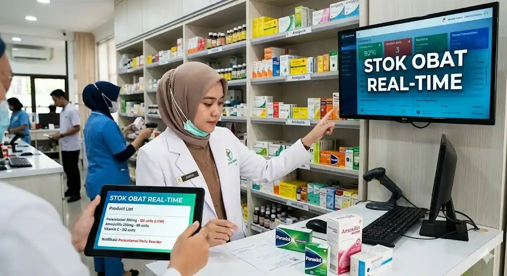 manajemen stok obat apotek software database pasien klinik