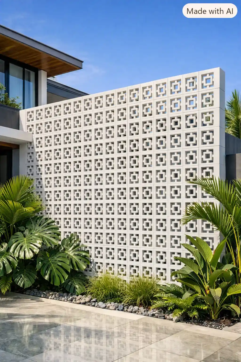 Referensi bidang arsitektur modern dengan elemen dekoratif