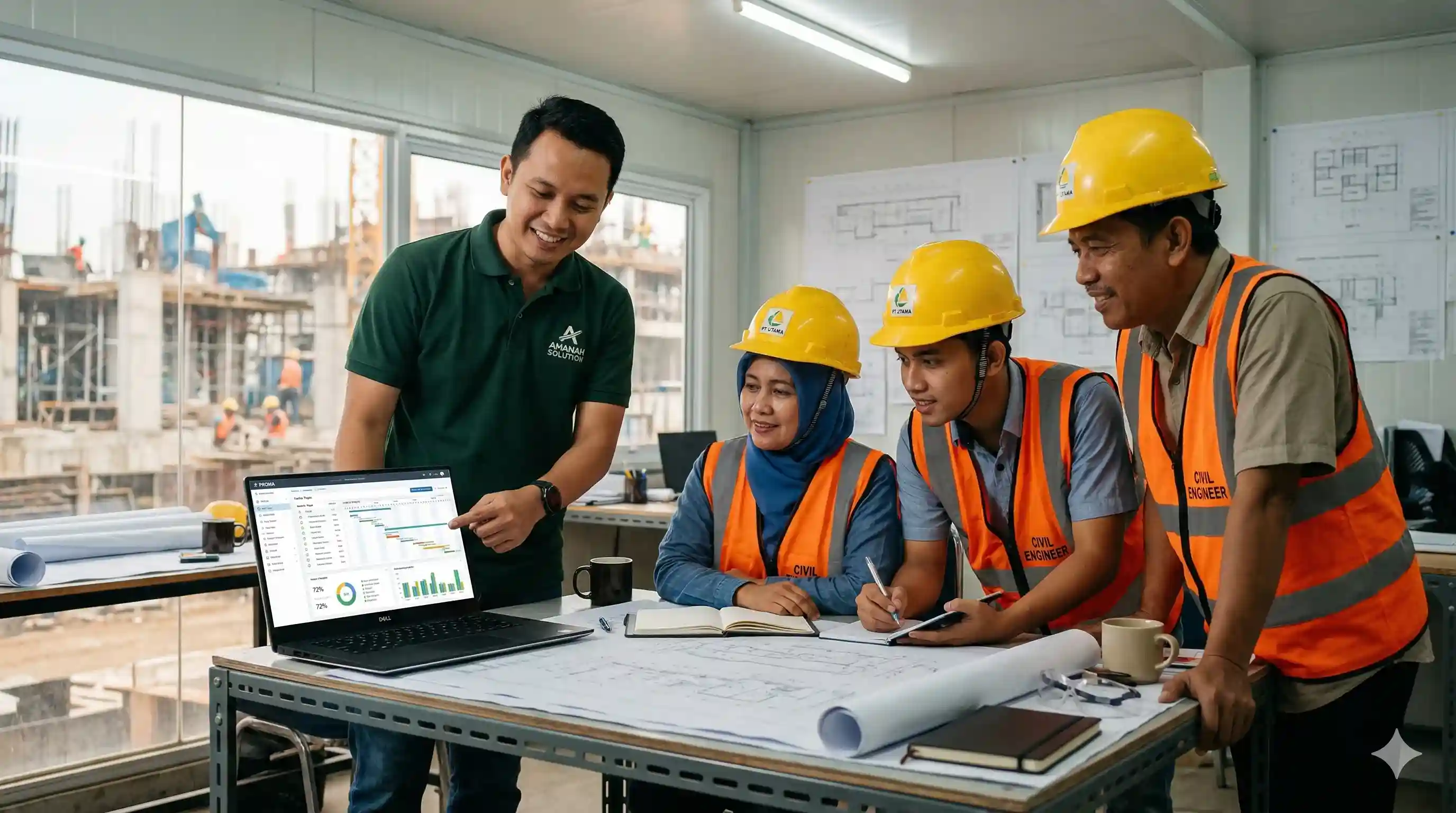 Pendampingan konsultan IT Amanah Solution untuk tim kontraktor Surabaya