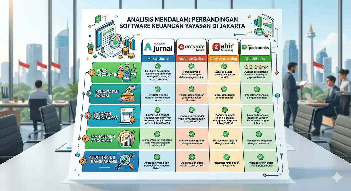 perbandingan software keuangan yayasan terbaik Indonesia 2025