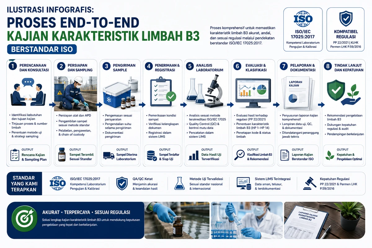 Proses end-to-end kajian karakteristik Limbah B3 yang menjadi dasar klasifikasi dan pengangkutan