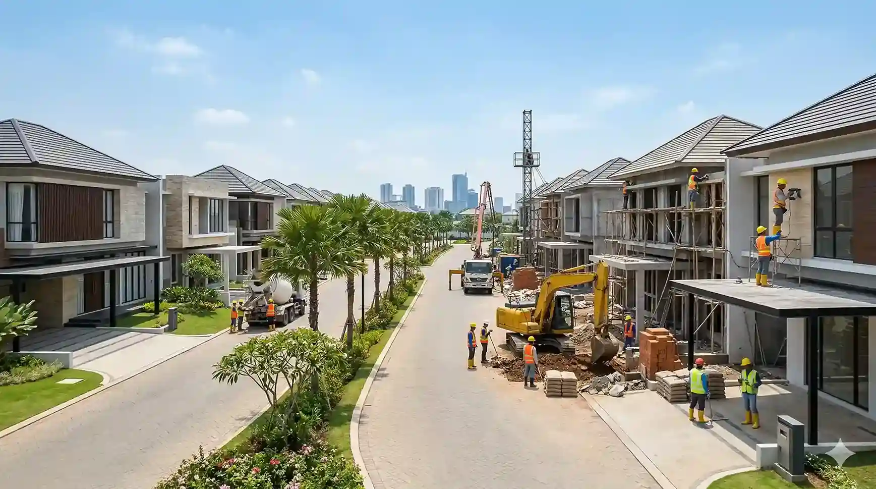 Ilustrasi peningkatan efisiensi biaya proyek perumahan di Surabaya