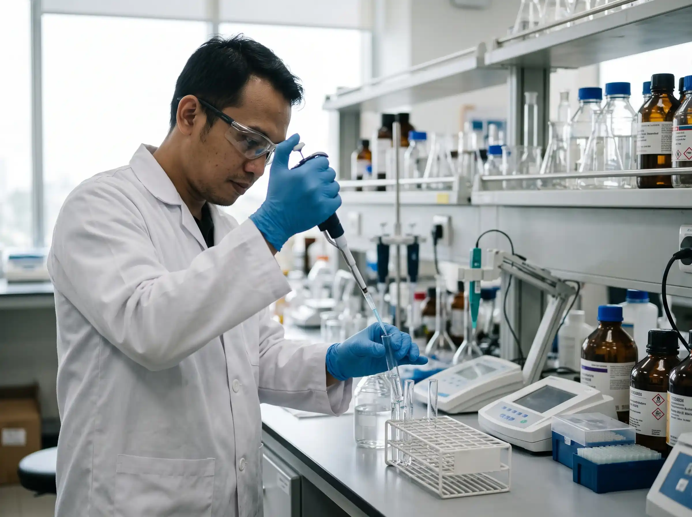 Ilustrasi proses sampling dan analisis laboratorium