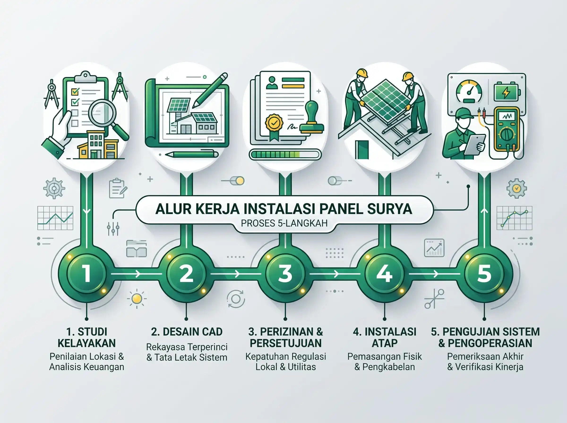 Alur instalasi PLTS 5 tahap
